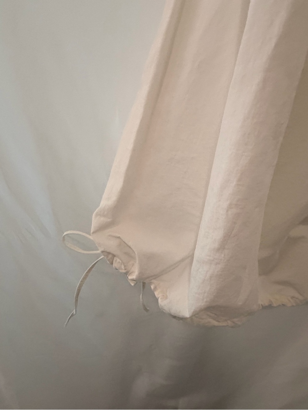 Zara White A-Line Balloon Drawstring Hem Skirt - Picture 5 of 12